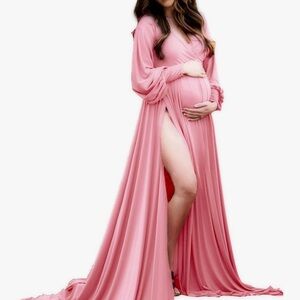 Elegant Pink Maternity Gown